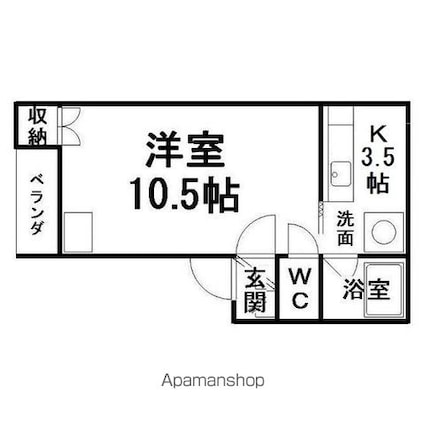 中ノ島センターパーク１番館[1K/28.35m2]の間取図