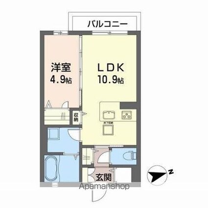 シャーメゾン一高南[1LDK/40m2]の間取図