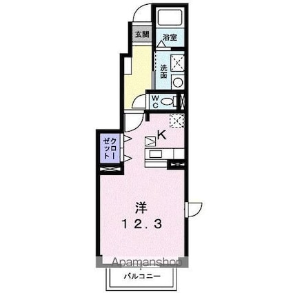 香川県高松市国分寺町新居[1R/33.15m2]の間取図