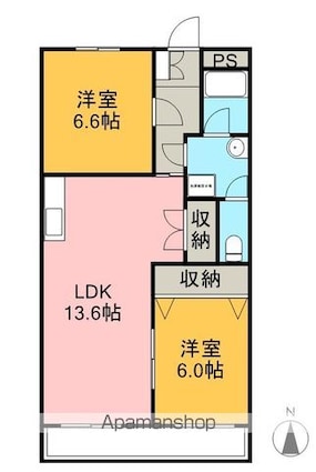 清城コーポラス[3DK/60m2]の間取図