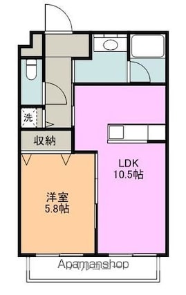 セリシア蟻ヶ崎[1LDK/41m2]の間取図
