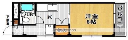 ガーデンホーム[1K/21.87m2]の間取図