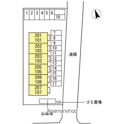 ヴァンヴェール[1LDK/54.19m2]の配置図