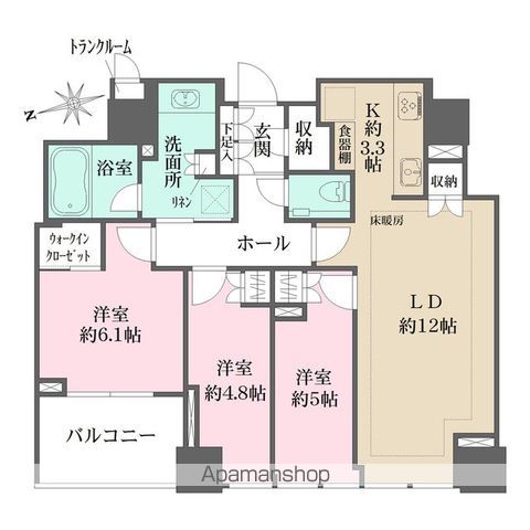 クラッシィタワー新宿御苑の間取り