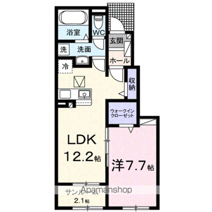 ラッフィナートカーサ西軽井沢Ｂ[1LDK/50.14m2]の間取図