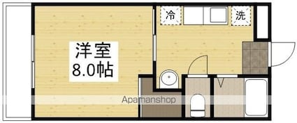 アークヴィラ[1K/26.6m2]の間取図