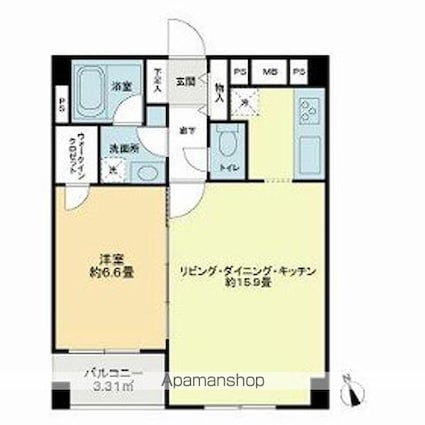 レーベンシティオ浅草ハイセレサ[1LDK/50.54m2]の間取図