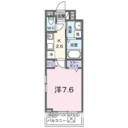 フィオーレ降松Ｍ＆Ｓ[1K/27.02m2]の間取図