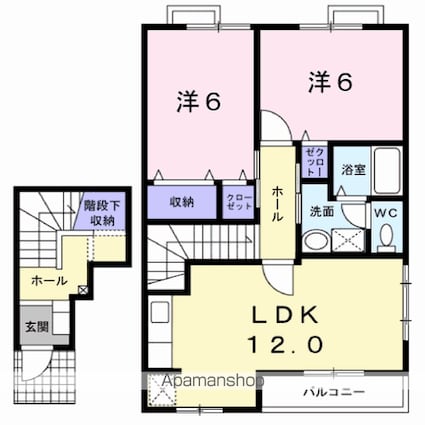 コンブリオ[2LDK/65.64m2]の間取図
