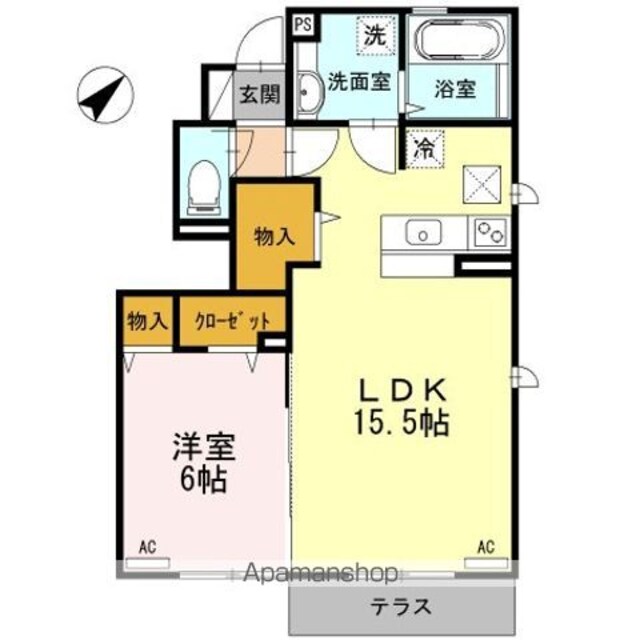 ＣＡＳＡ　ｄｅ　Ｋｏｕ[1LDK/51.57m2]の間取図