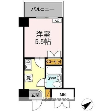 コンフォール小泉[1K/17.58m2]の間取図