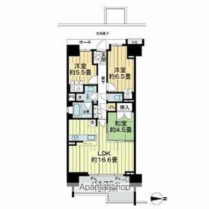 Ｂｒｉｌｌｉａ越谷レイクタウン[3SLDK/74.83m2]の間取図