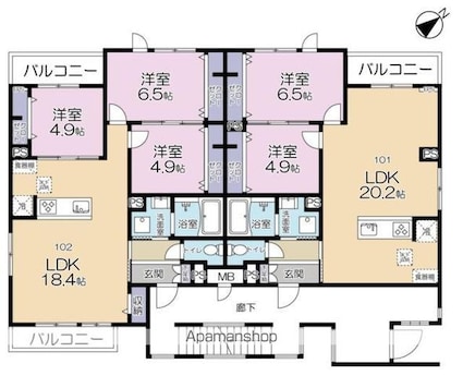 （仮称）流山ＰＪ工事[2LDK/67.19m2]の間取図
