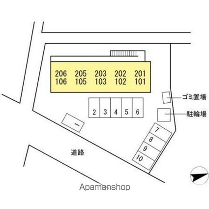 パークサウス[1LDK/33.61m2]の配置図