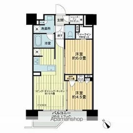 シティハウス中目黒ステーションコート[2SLDK/55.08m2]の間取図