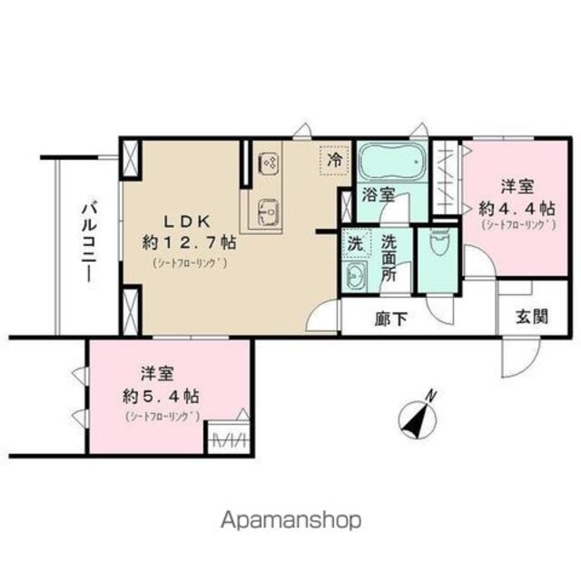 パークサイド宗峯[2LDK/52.48m2]の間取図