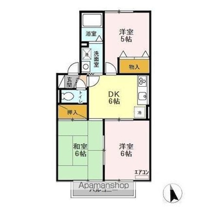 スプリングハイム　Ｂ[3DK/50.03m2]の間取図