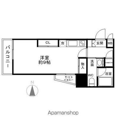 ライブコート千種[1K/28.76m2]の間取図