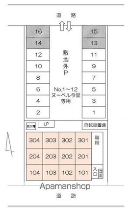 ヌーベル今里[1K/28.88m2]の配置図