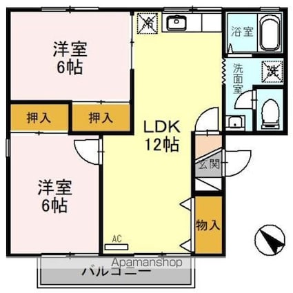 ＥＡＳＴ　ＮＯＮＡＭＩ　壱番館[2LDK/57.86m2]の間取図