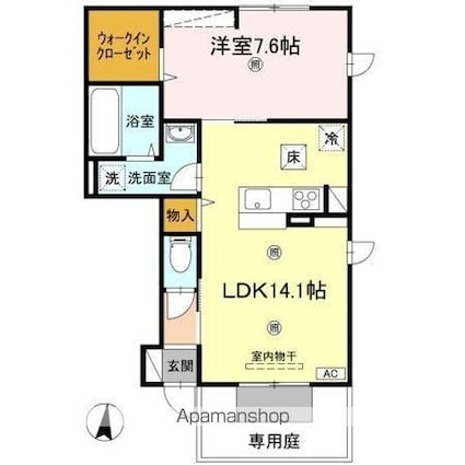 レグルス　Ｂ棟[1LDK/50.71m2]の間取図