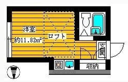 東京都中野区本町４丁目[1R/11.82m2]の間取図
