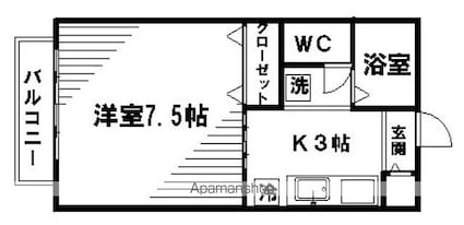 ディアスＢｅｅ[1K/25m2]の間取図