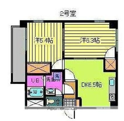 第９８杉フラット[2DK/40.95m2]の間取図
