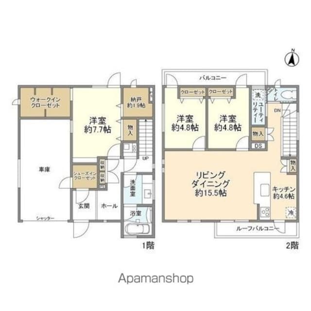 松原５丁目貸家[3SLDK/121.02m2]の間取図