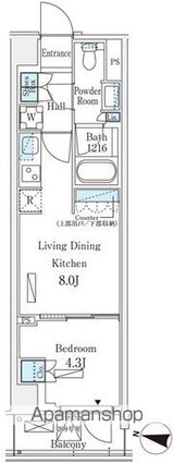ロイヤルパークス赤羽サウス[1LDK/32.55m2]の間取図
