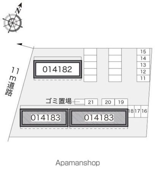 東京都国分寺市東戸倉１丁目[1K/20.28m2]の配置図