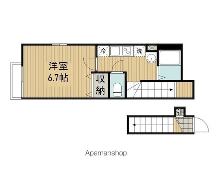 東京都杉並区阿佐谷北５丁目[1K/27.93m2]の間取図