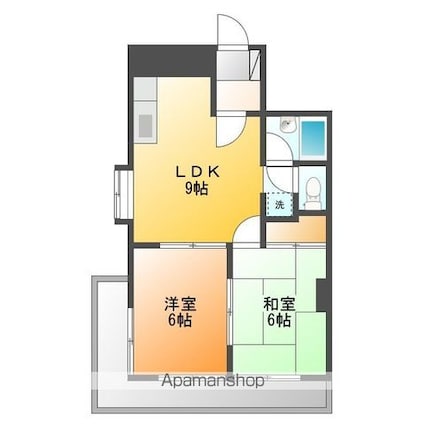 シャトレー昭島[2DK/43.45m2]の間取図