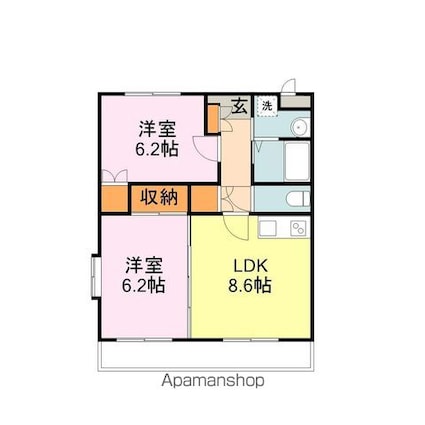 グランドールＴ[2LDK/50.04m2]の間取図