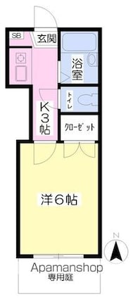 クロッカスＴＫＴ[1K/18.74m2]の間取図