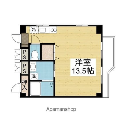 サザンコート枝松[1R/36.4m2]の間取図
