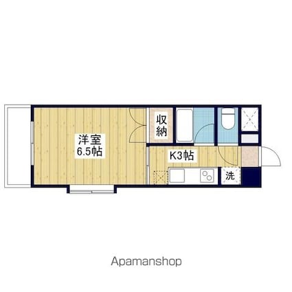 ベルメゾン桑原[1K/22.62m2]の間取図