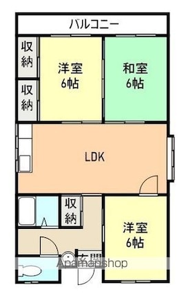 若草ハイツ[3LDK/65m2]の間取図