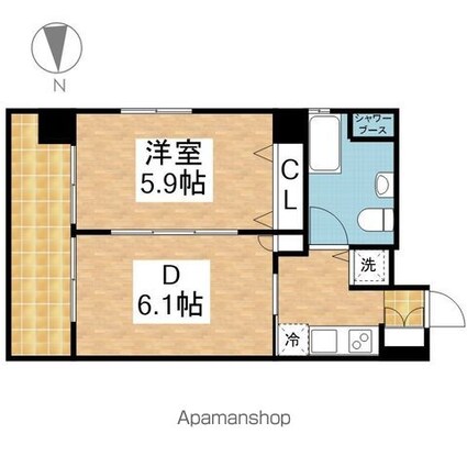 レインボーピア記念橋[1DK/36.62m2]の間取図
