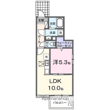 アスカ　Ａ[1LDK/37.97m2]の間取図