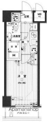 東京都港区芝３丁目[1K/22.4m2]の間取図