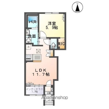 イリアス[1LDK/43.24m2]の間取図