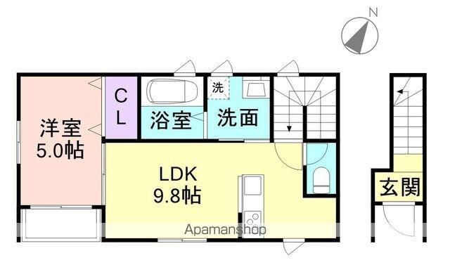 Ｓｏｌｉｓ新留丁[1LDK/40.99m2]の間取図