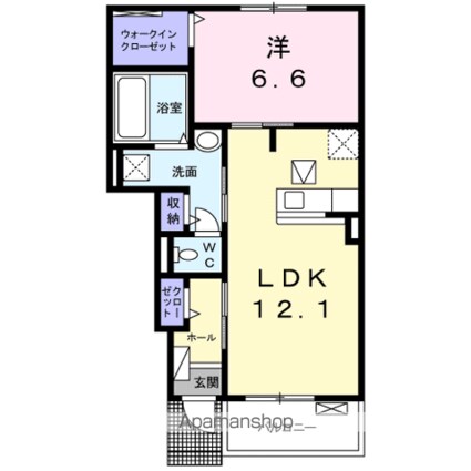 東京都八王子市大楽寺町[1LDK/48.35m2]の間取図