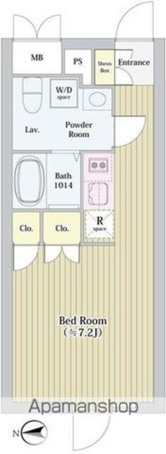 ラペルラ世田谷赤堤[1R/25.59m2]の間取図