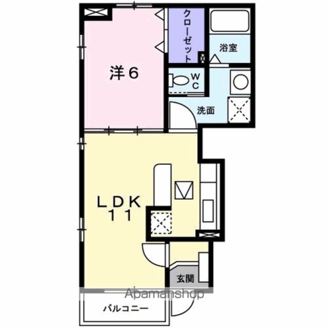 クレールＭＫ[1LDK/40.72m2]の間取図