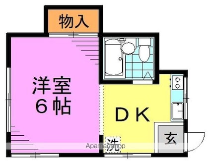 北島荘[1DK/19m2]の間取図