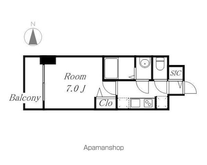 メイクス城西レジデンス[1K/23.65m2]の間取図