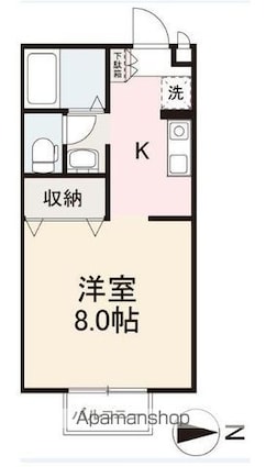 香川県高松市太田下町[1K/26.71m2]の間取図