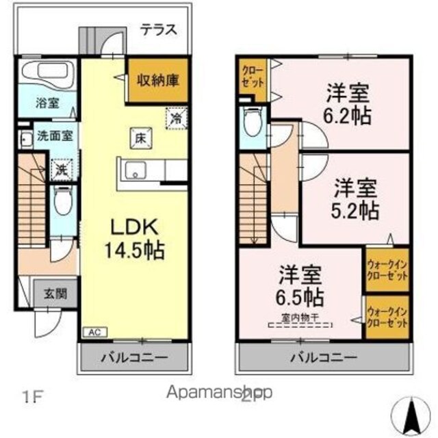 ビオレッタ　Ａ棟[3LDK/80.95m2]の間取図